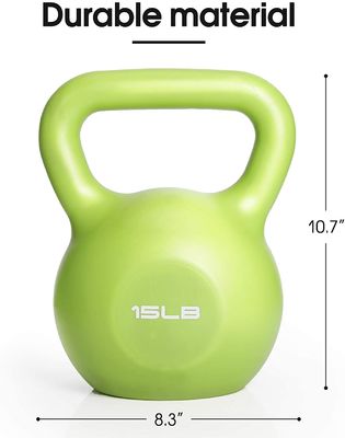 家の体育館のKettlebellの緑5LBSを訓練する反スリップのハンドルのPEの強さ20のLBS