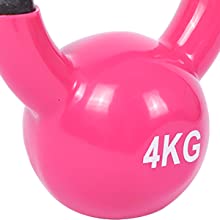 ピンク ボディ家の体育館の試しのための固体鋳鉄の強さの訓練Kettlebell 5