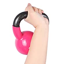 ピンク ボディ家の体育館の試しのための固体鋳鉄の強さの訓練Kettlebell 9