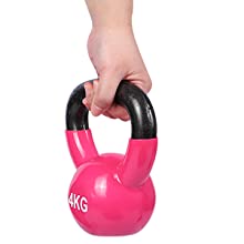 ピンク ボディ家の体育館の試しのための固体鋳鉄の強さの訓練Kettlebell 10