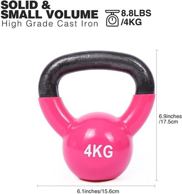 ピンク ボディ家の体育館の試しのための固体鋳鉄の強さの訓練Kettlebell