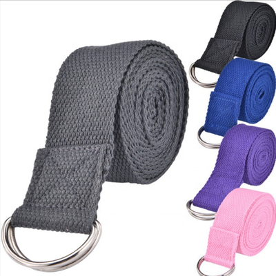 Dリングの綿ベルトは適性の伸張バンド調節可能な注文のヨガの革紐を輪にする
